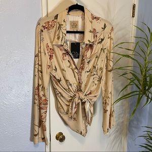 Chaser Button Down Bell Sleeve Top Sz. M